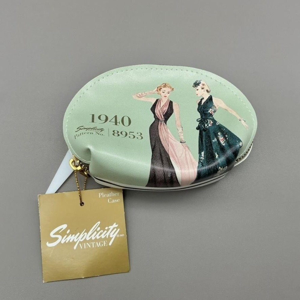 Simplicity Coin Purse 1940 Vintage Pattern 8953 Pleather Zipper Case NWT Retro